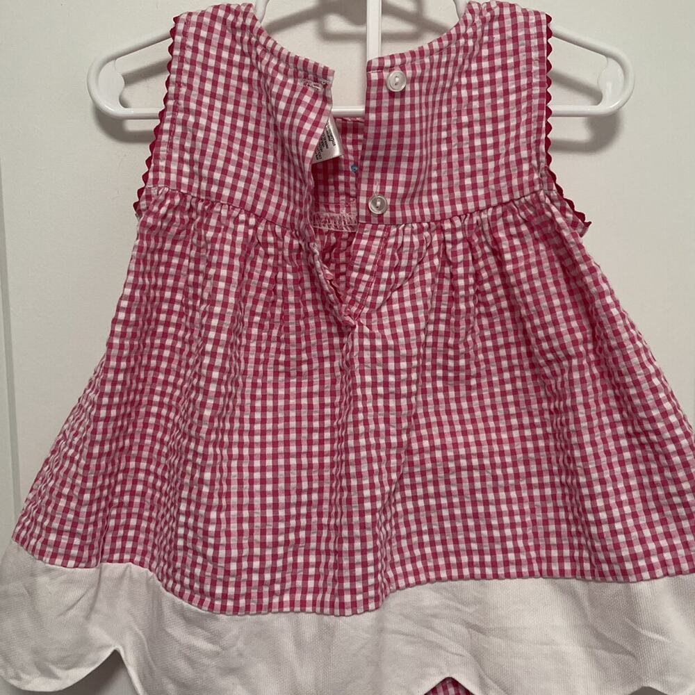 Youngland Seersucker Gingham Ladybug dress and bubble bottoms Size 12M - Picture 3 of 10